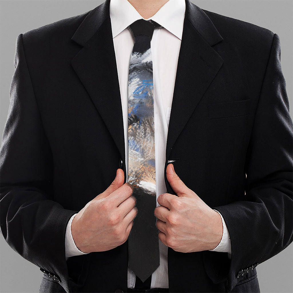 White Horse Portrait Print Necktie
