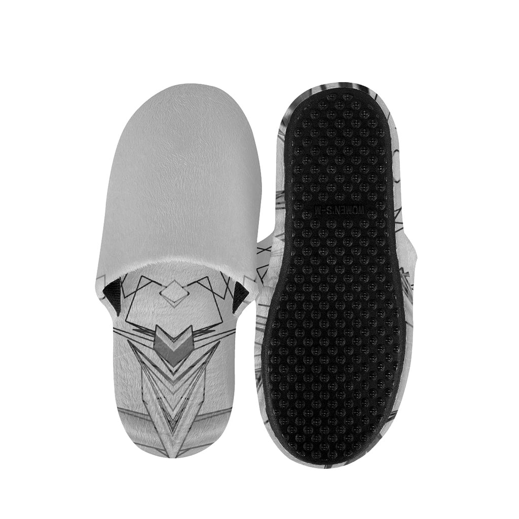 White Kaleidoscope Print Slippers