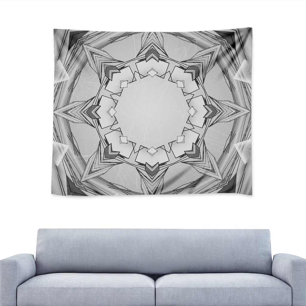 White Kaleidoscope Print Tapestry