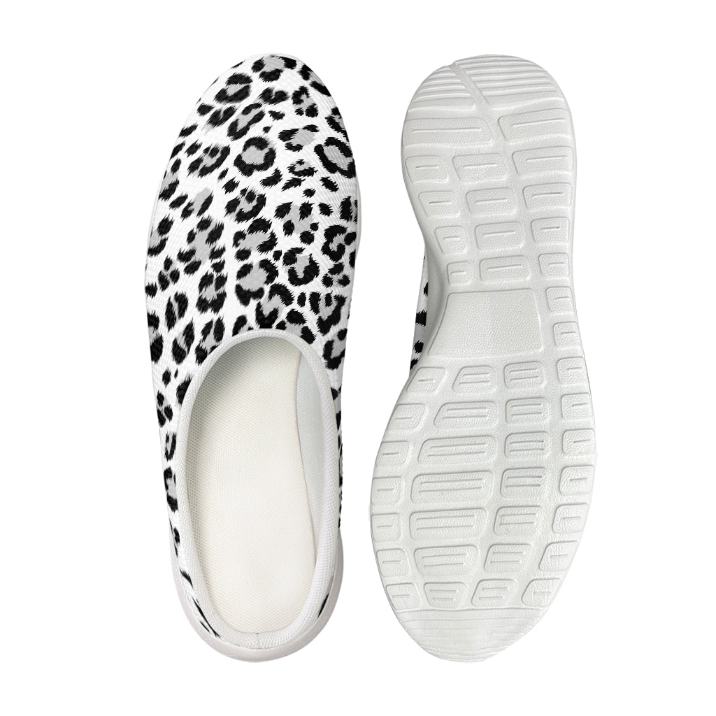 White Leopard Print Mesh Casual Shoes