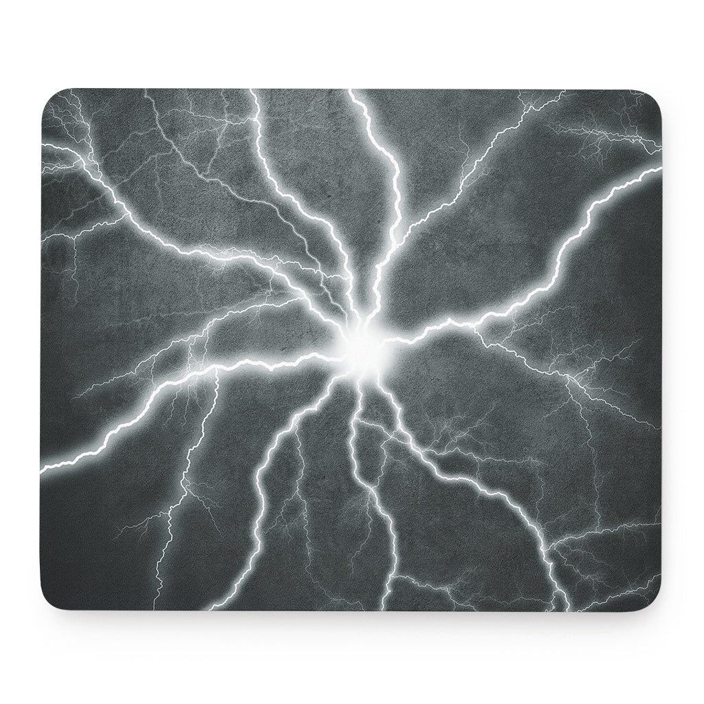 White Lightning Print Mouse Pad