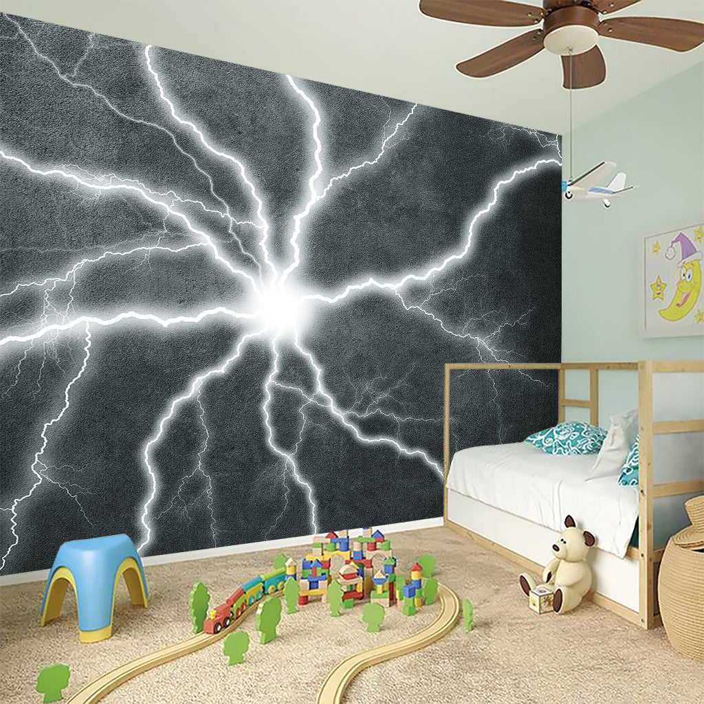 White Lightning Print Wall Sticker
