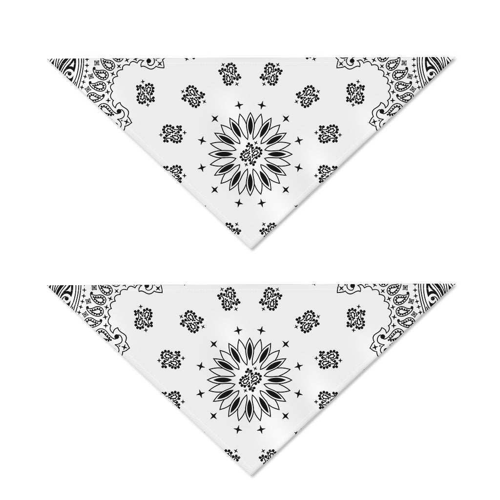 White Paisley Bandana Print Dog Bandana