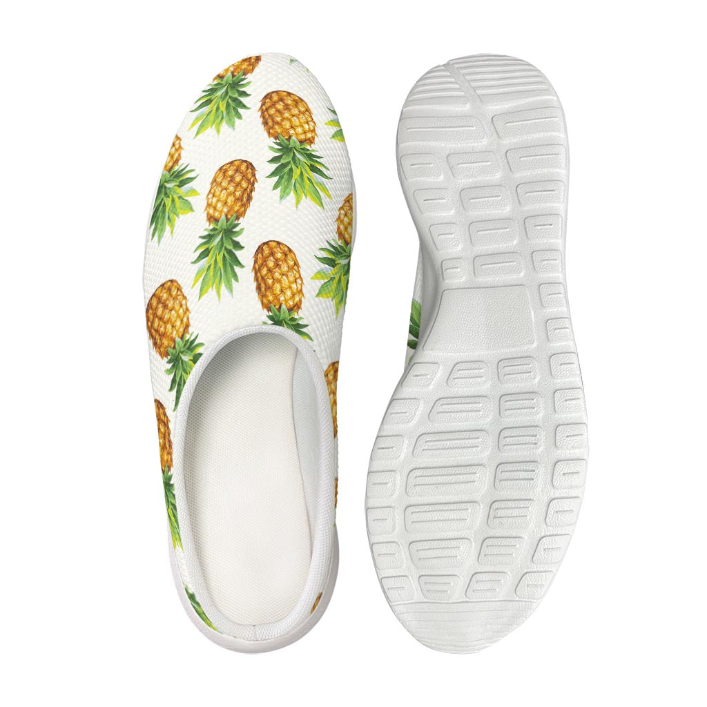 White Pineapple Pattern Print Mesh Casual Shoes