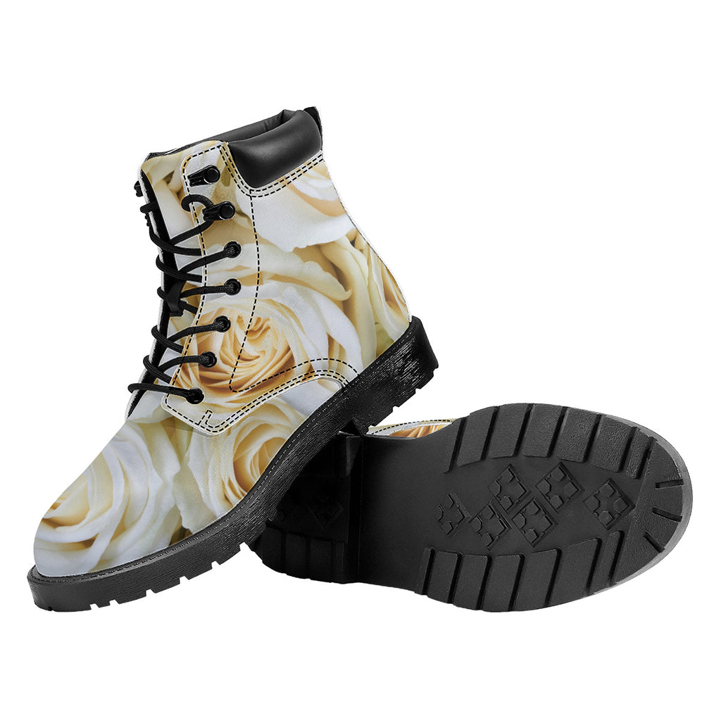 White Rose Print Work Boots