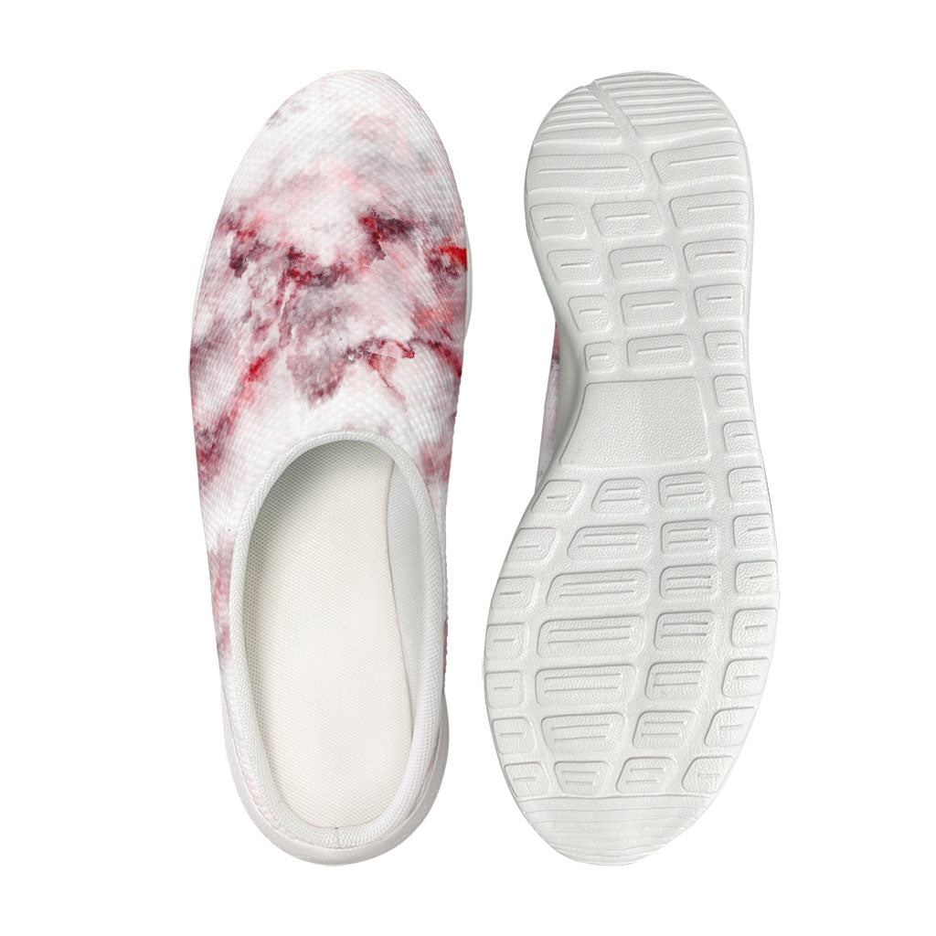 White Ruby Marble Print Mesh Casual Shoes