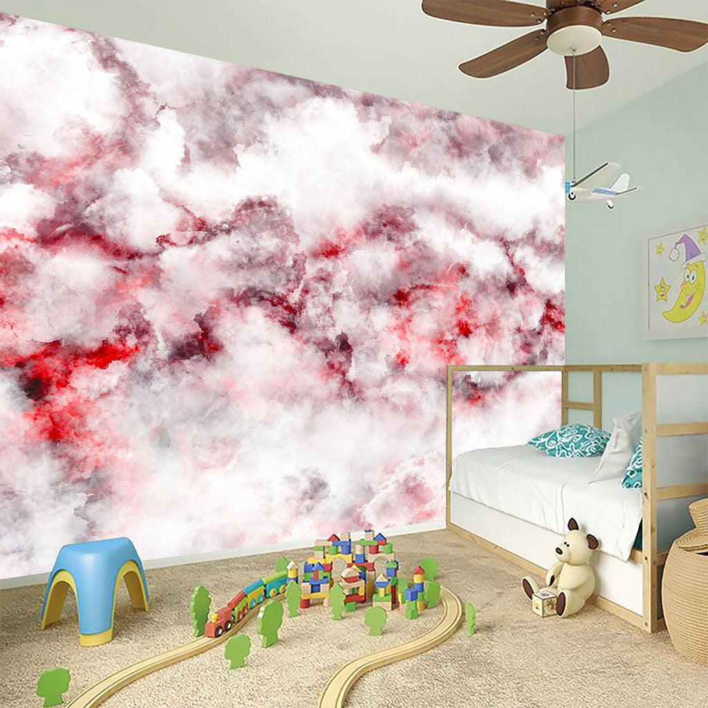 White Ruby Marble Print Wall Sticker