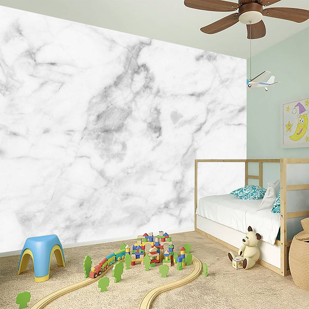 White Smoke Marble Print Wall Sticker