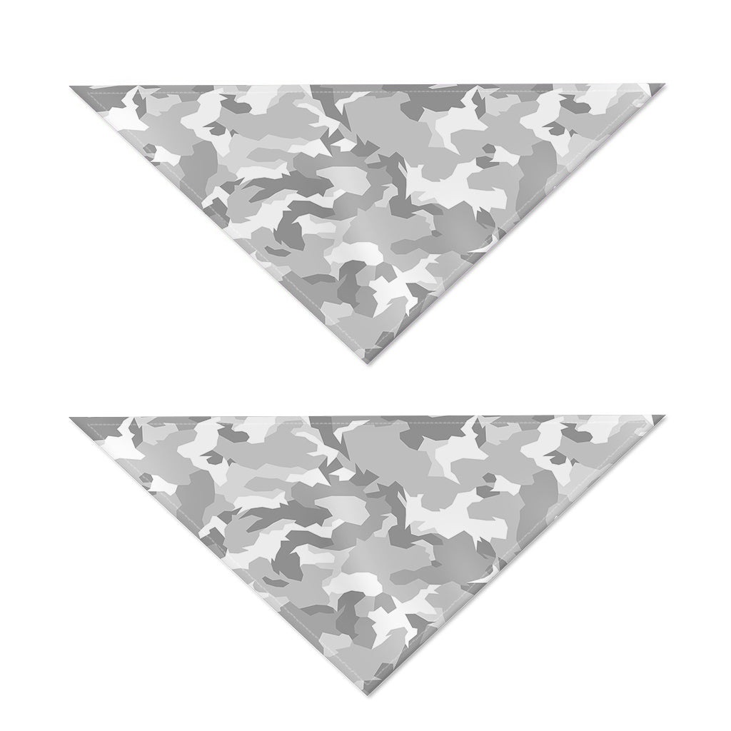 White Snow Camouflage Print Dog Bandana