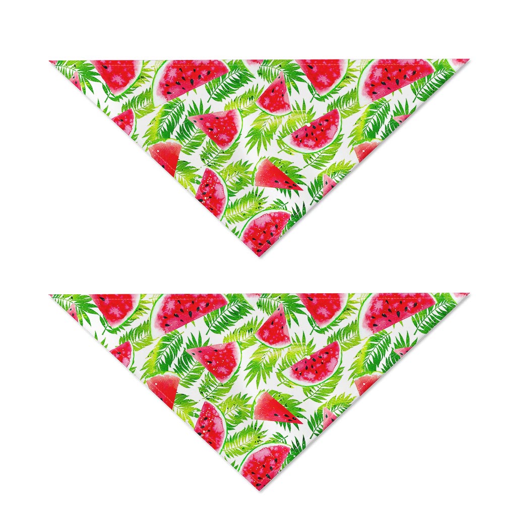 White Summer Watermelon Pattern Print Dog Bandana