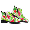 White Summer Watermelon Pattern Print Flat Ankle Boots