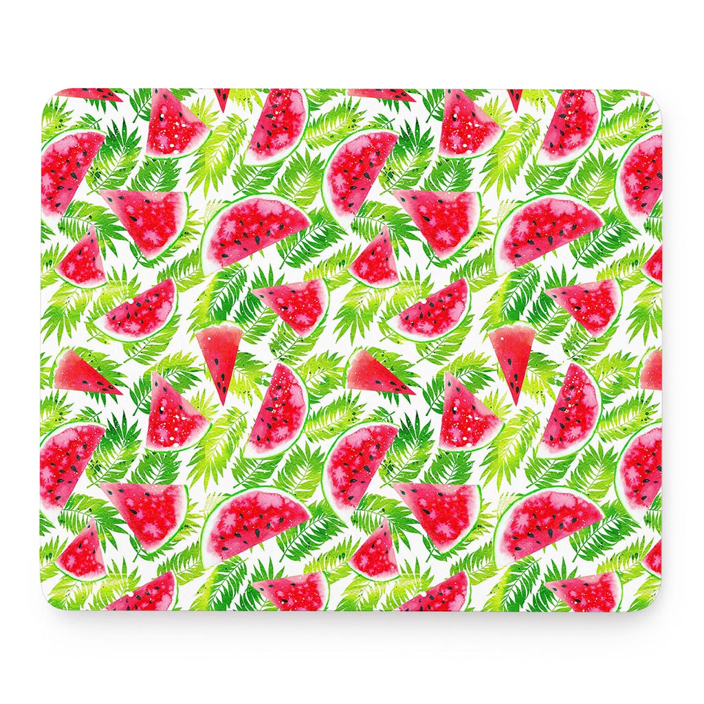 White Summer Watermelon Pattern Print Mouse Pad