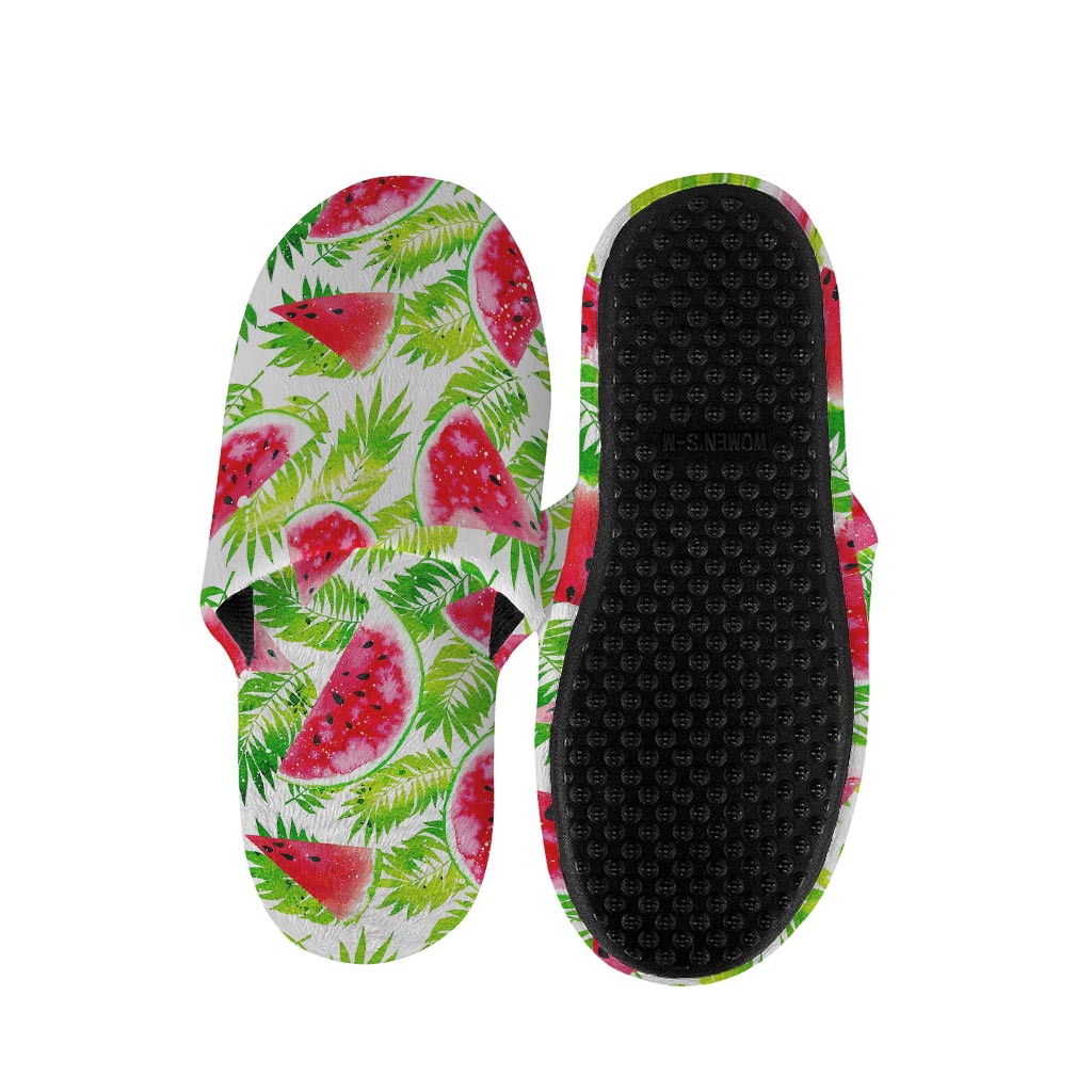 White Summer Watermelon Pattern Print Slippers