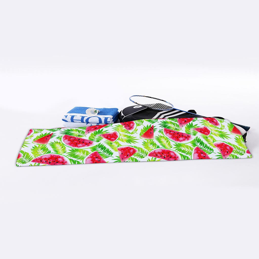 White Summer Watermelon Pattern Print Sports Towel