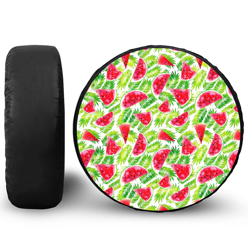White Summer Watermelon Pattern Print Tire Cover