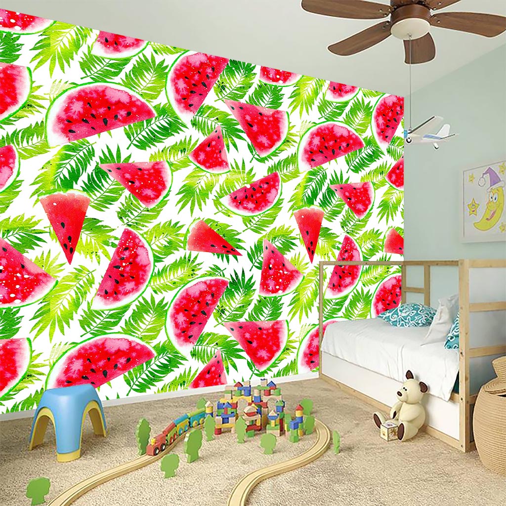White Summer Watermelon Pattern Print Wall Sticker