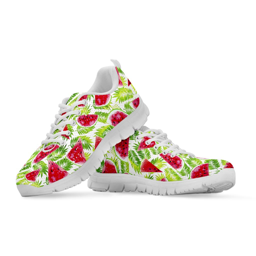 White Summer Watermelon Pattern Print White Running Shoes