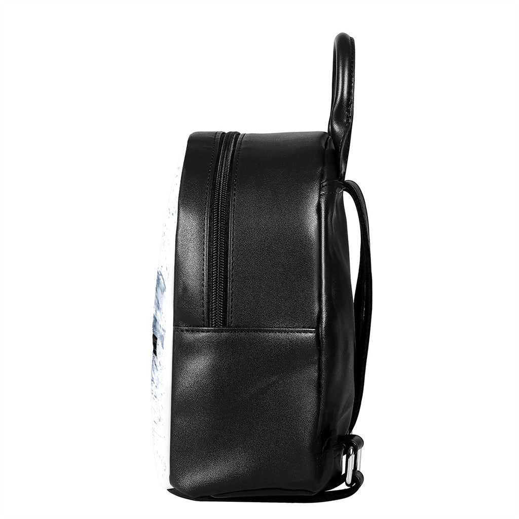 White Tiger Painting Print Leather Backpack