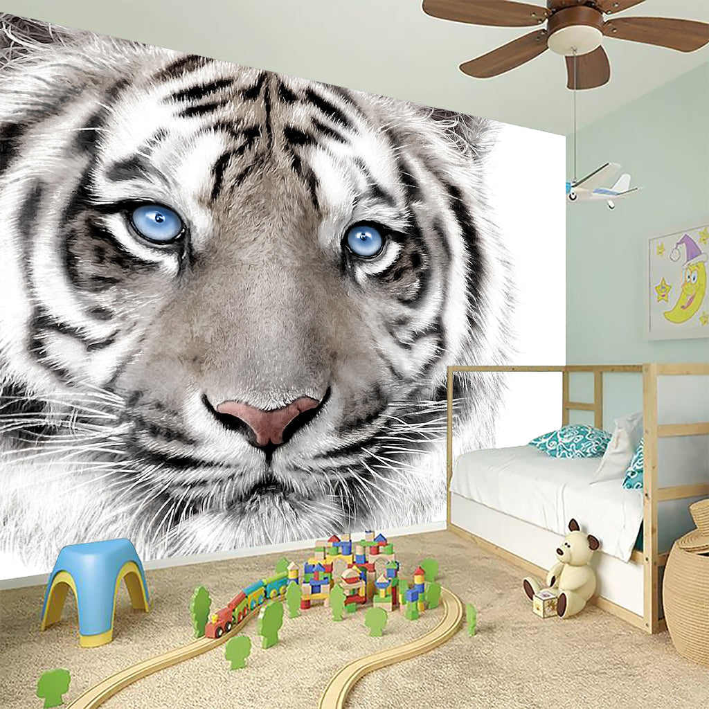 White Tiger Portrait Print Wall Sticker