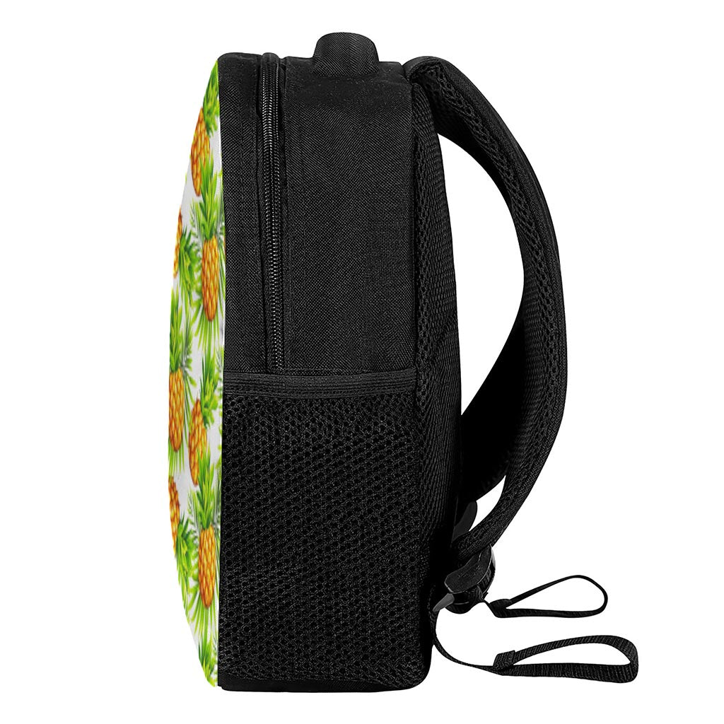 White Tropical Pineapple Pattern Print Casual Backpack