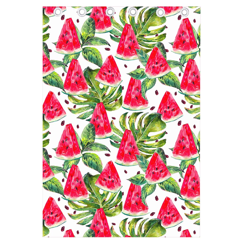 White Tropical Watermelon Pattern Print Curtain