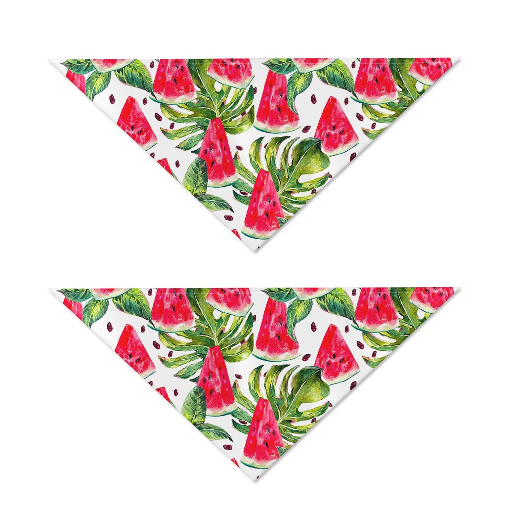 White Tropical Watermelon Pattern Print Dog Bandana