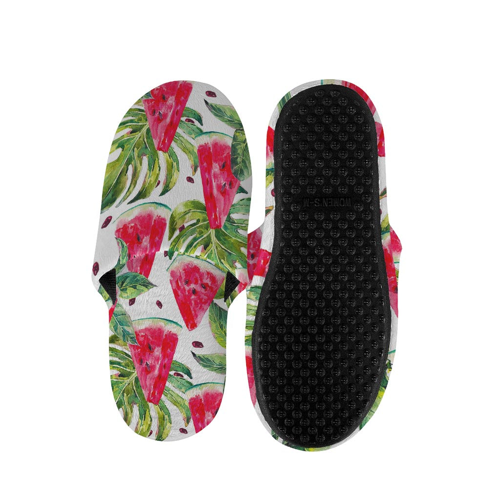 White Tropical Watermelon Pattern Print Slippers