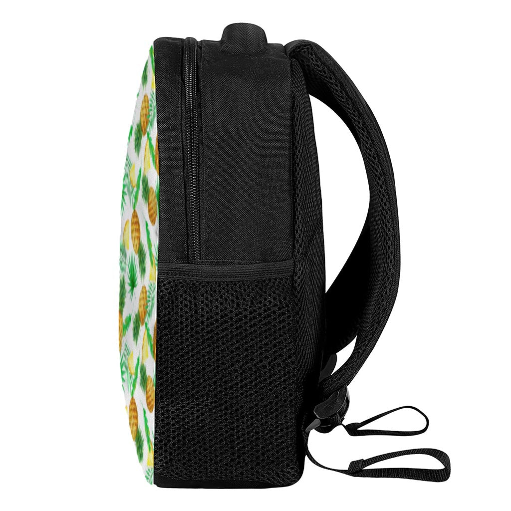 White Watercolor Pineapple Pattern Print Casual Backpack