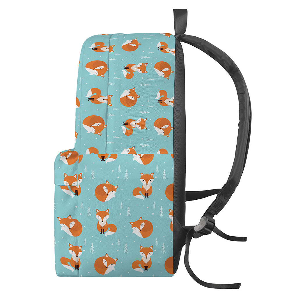 Winter Fox Pattern Print Backpack
