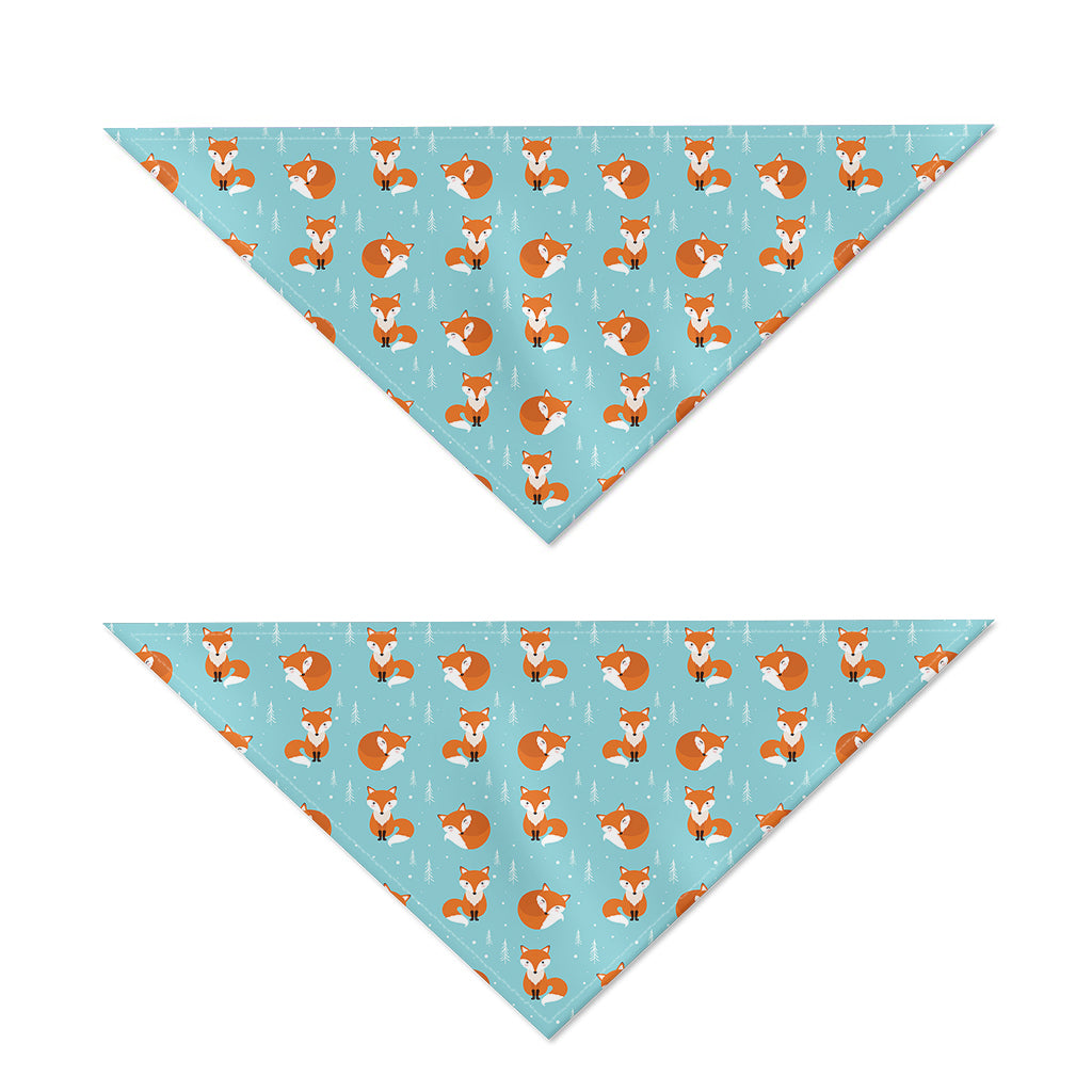 Winter Fox Pattern Print Dog Bandana
