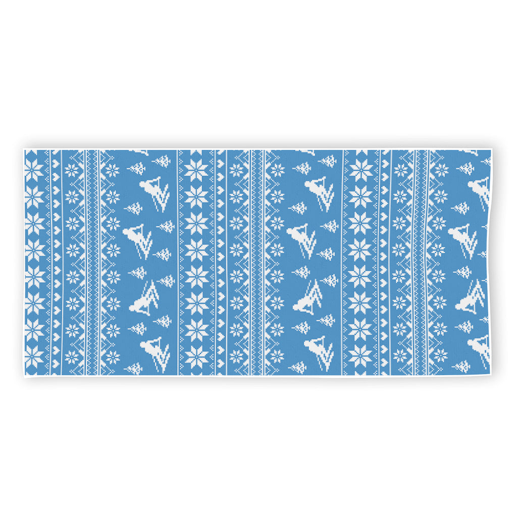 Winter Ski Knitting Pattern Print Beach Towel