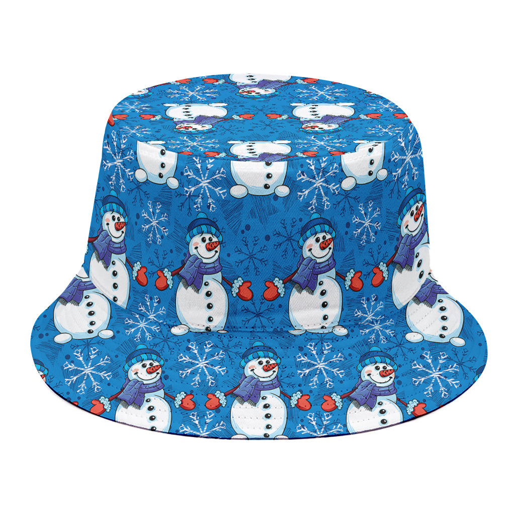 Winter Snowman Pattern Print Bucket Hat