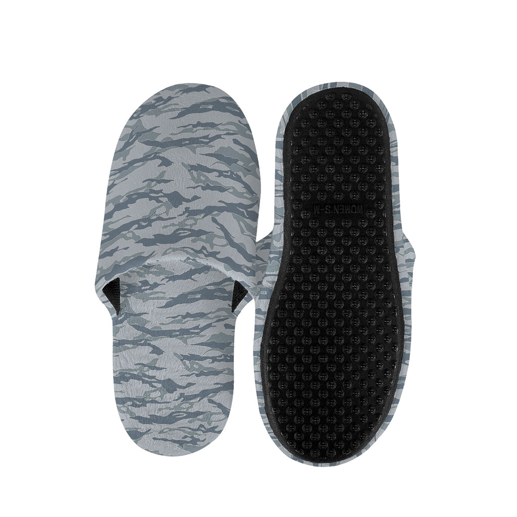 Winter Tiger Stripe Camo Pattern Print Slippers