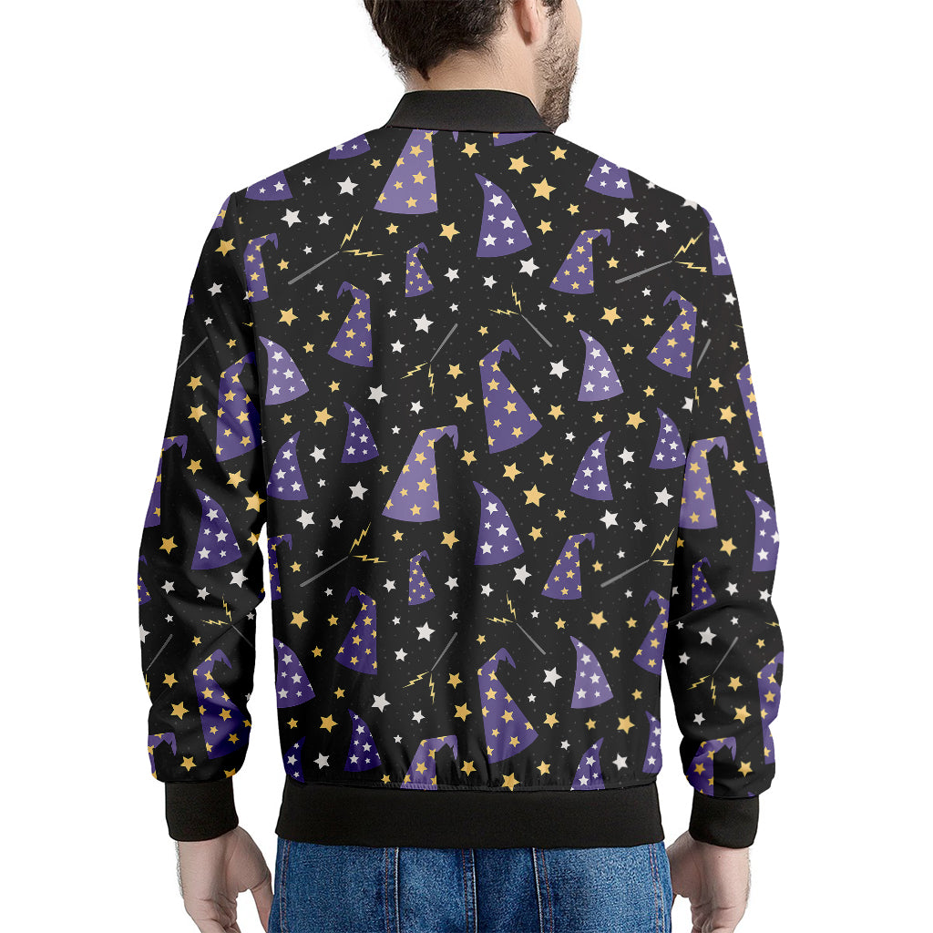 Wizard Hat Pattern Print Men's Bomber Jacket