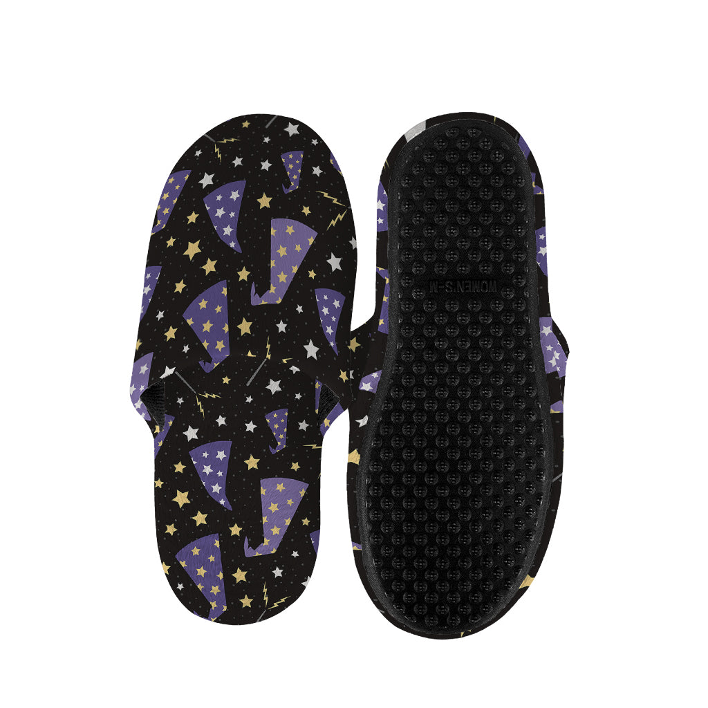 Wizard Hat Pattern Print Slippers