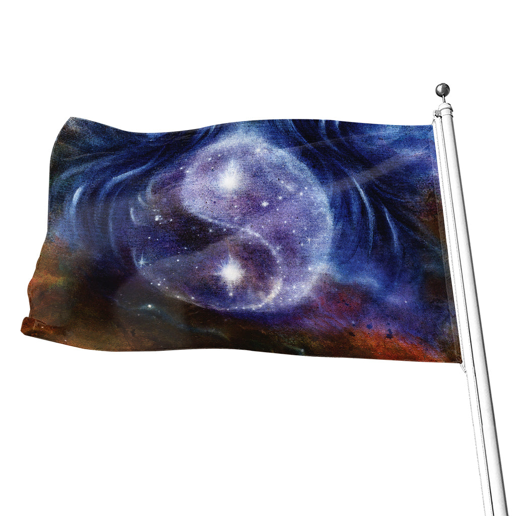 Woman Space Yin Yang Painting Print Flag