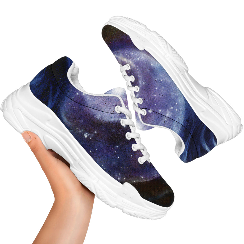 Woman Space Yin Yang Painting Print White Chunky Shoes