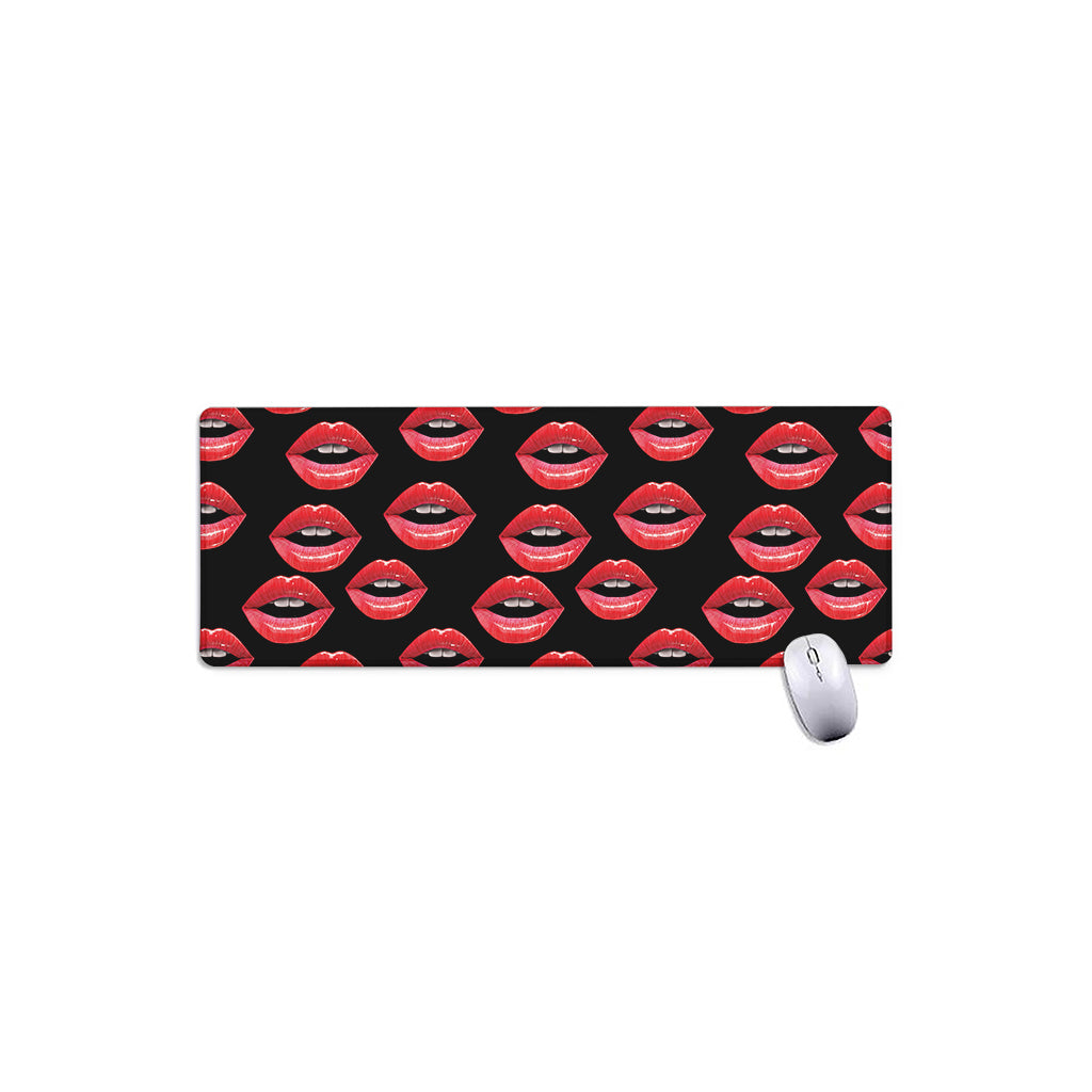 Women's Lips Pattern Print Extended Mouse Pad