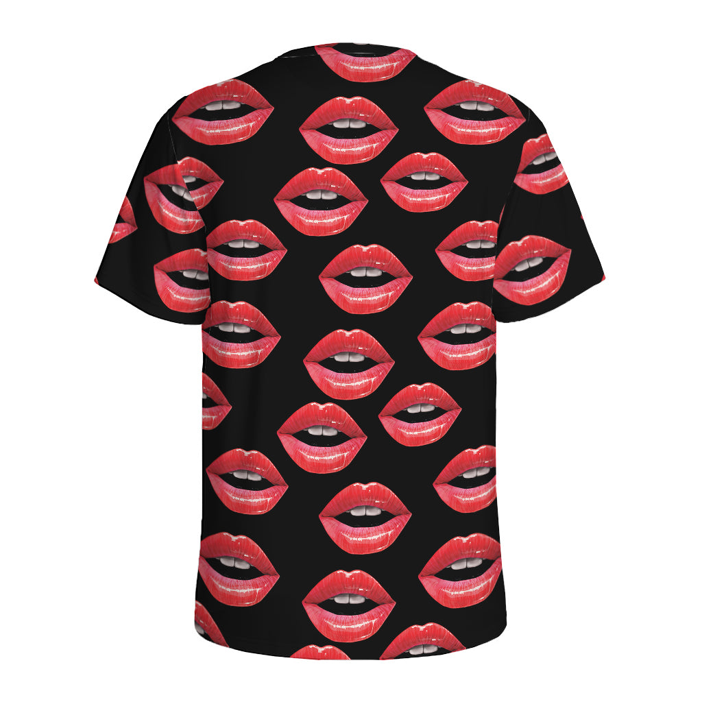 Women's Lips Pattern Print Men's Sports T-Shirt