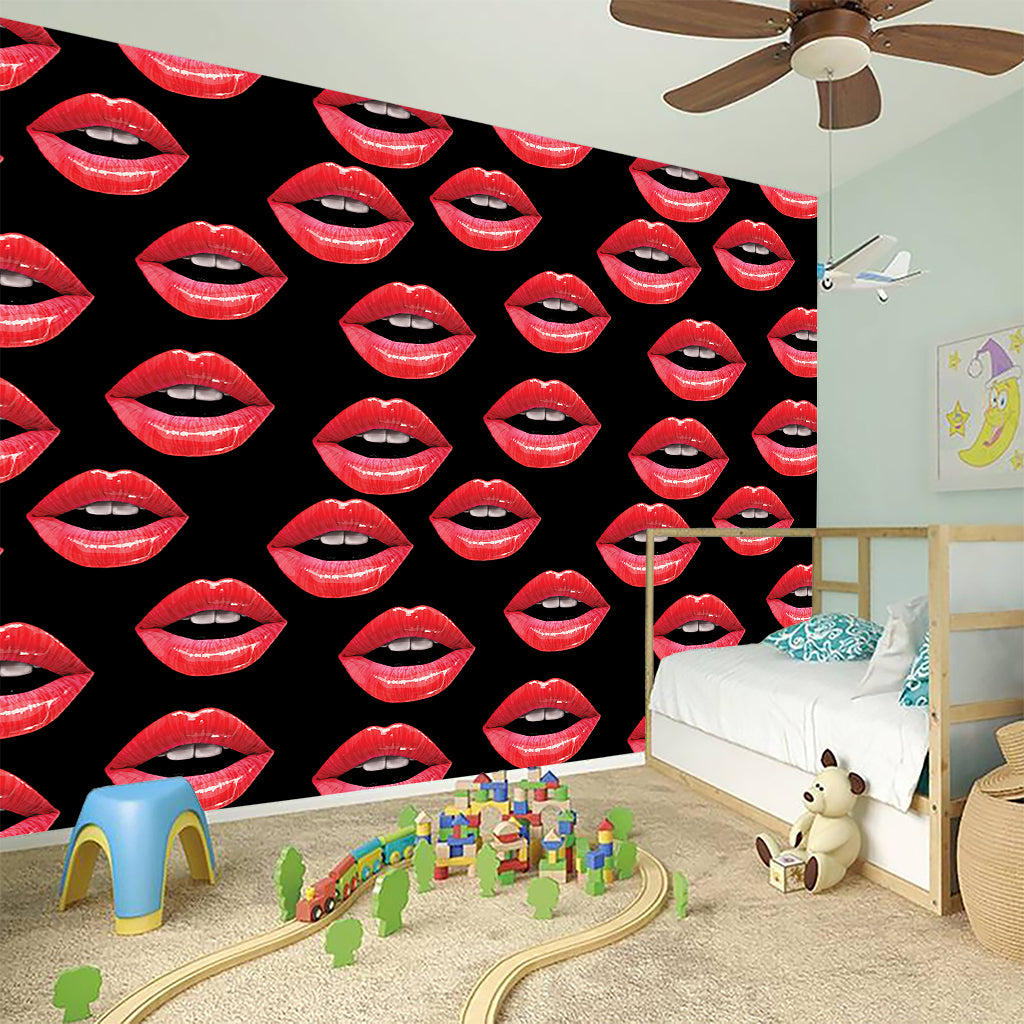 Women's Lips Pattern Print Wall Sticker