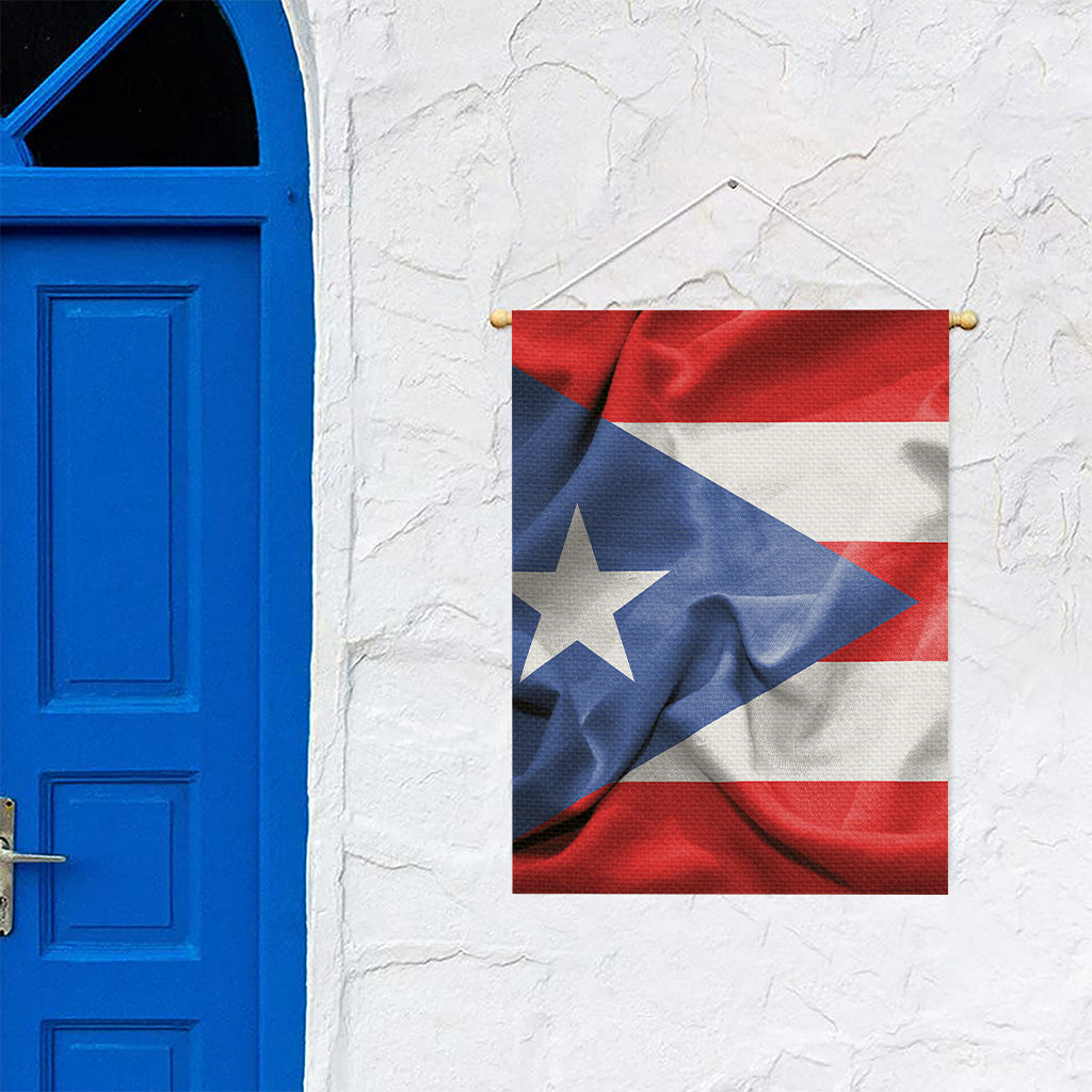 Wrinkled Puerto Rican Flag Print Garden Flag