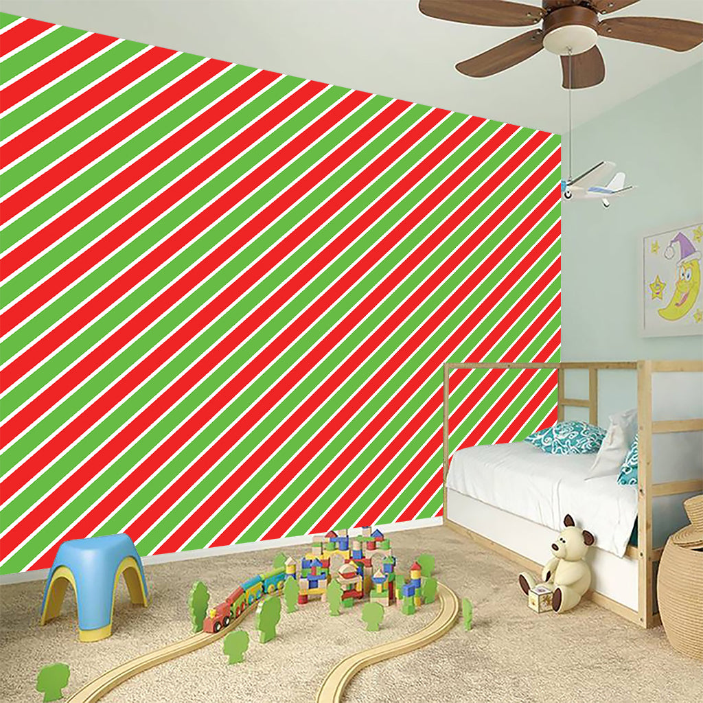 Xmas Candy Cane Stripes Print Wall Sticker