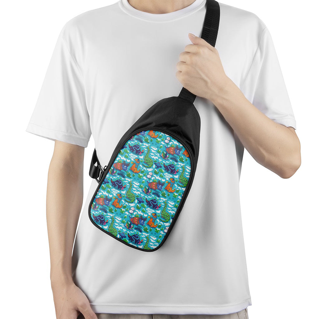 Xmas Dinosaur Pattern Print Chest Bag