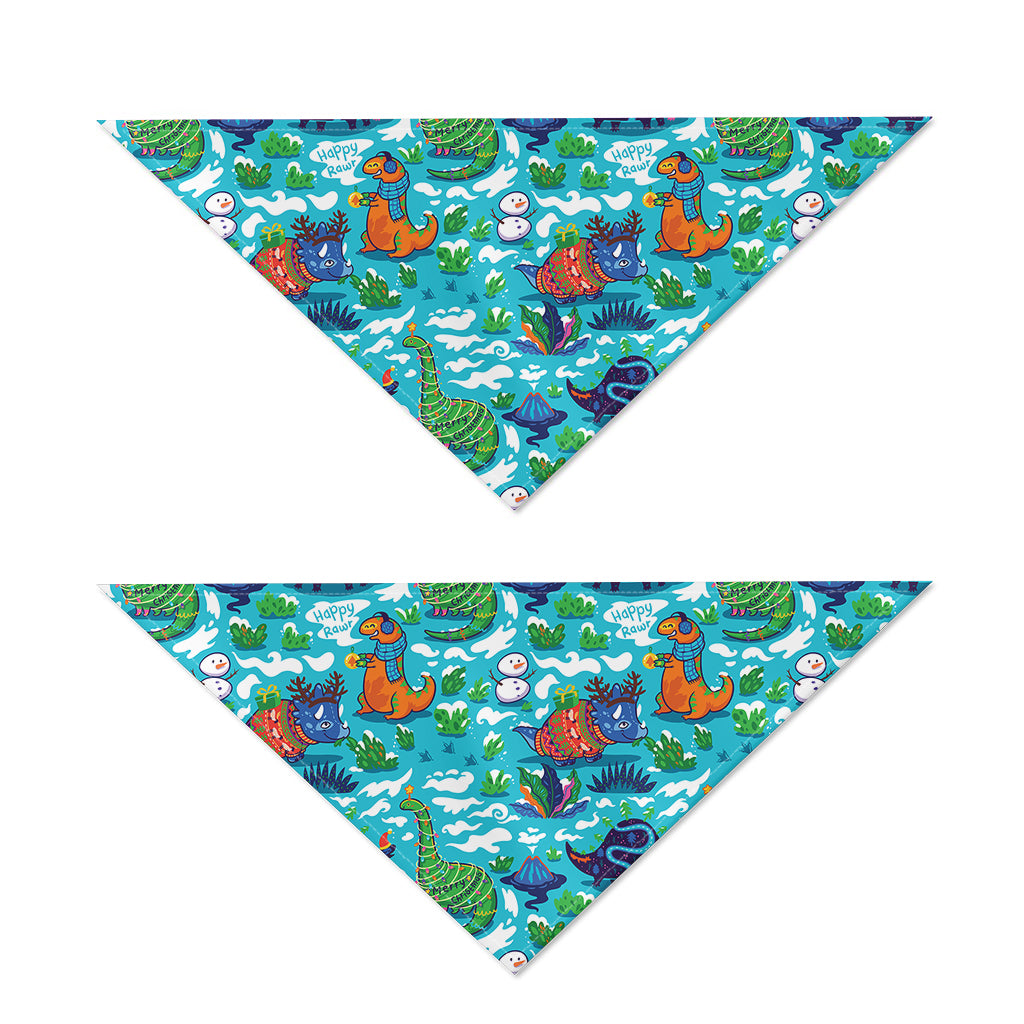 Xmas Dinosaur Pattern Print Dog Bandana
