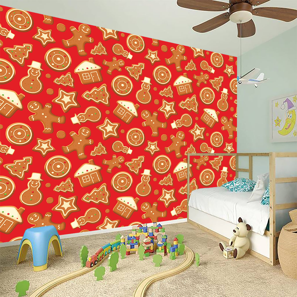Xmas Gingerbread Pattern Print Wall Sticker