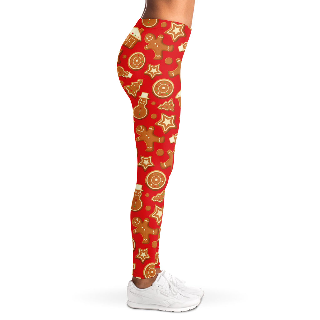 Xmas Gingerbread Pattern Print Women's Leggings
