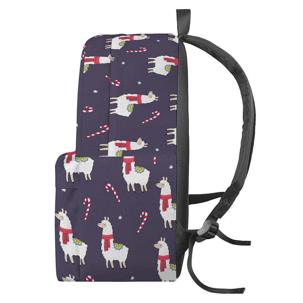 Xmas Llama Pattern Print Backpack