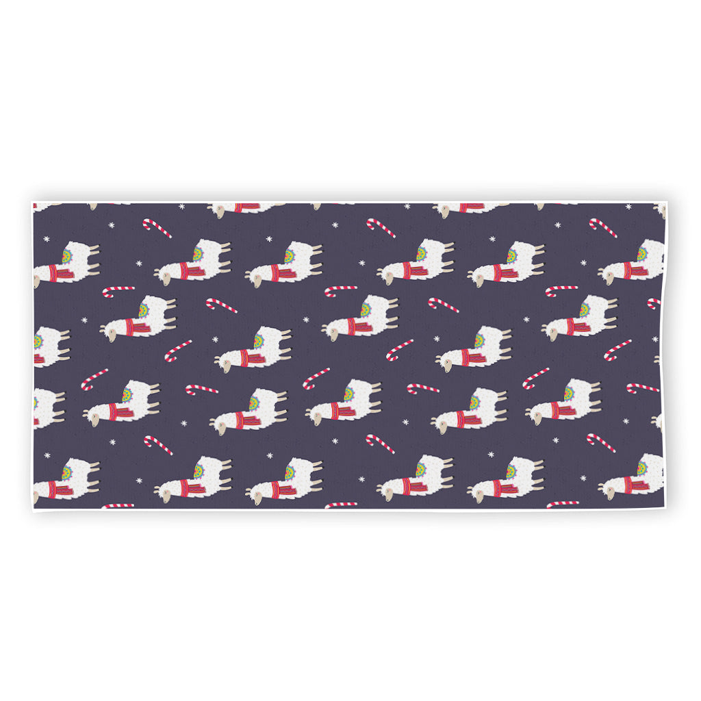 Xmas Llama Pattern Print Beach Towel