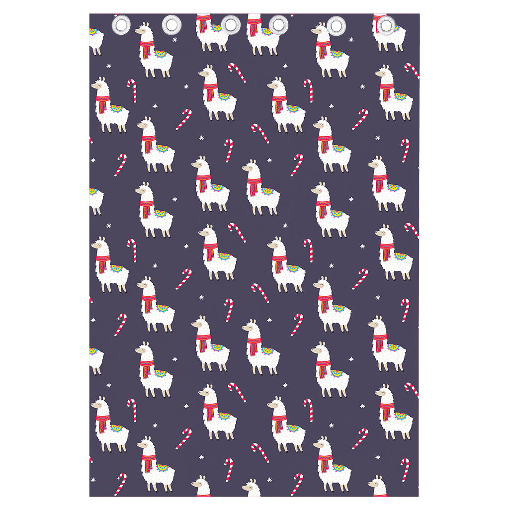 Xmas Llama Pattern Print Curtain