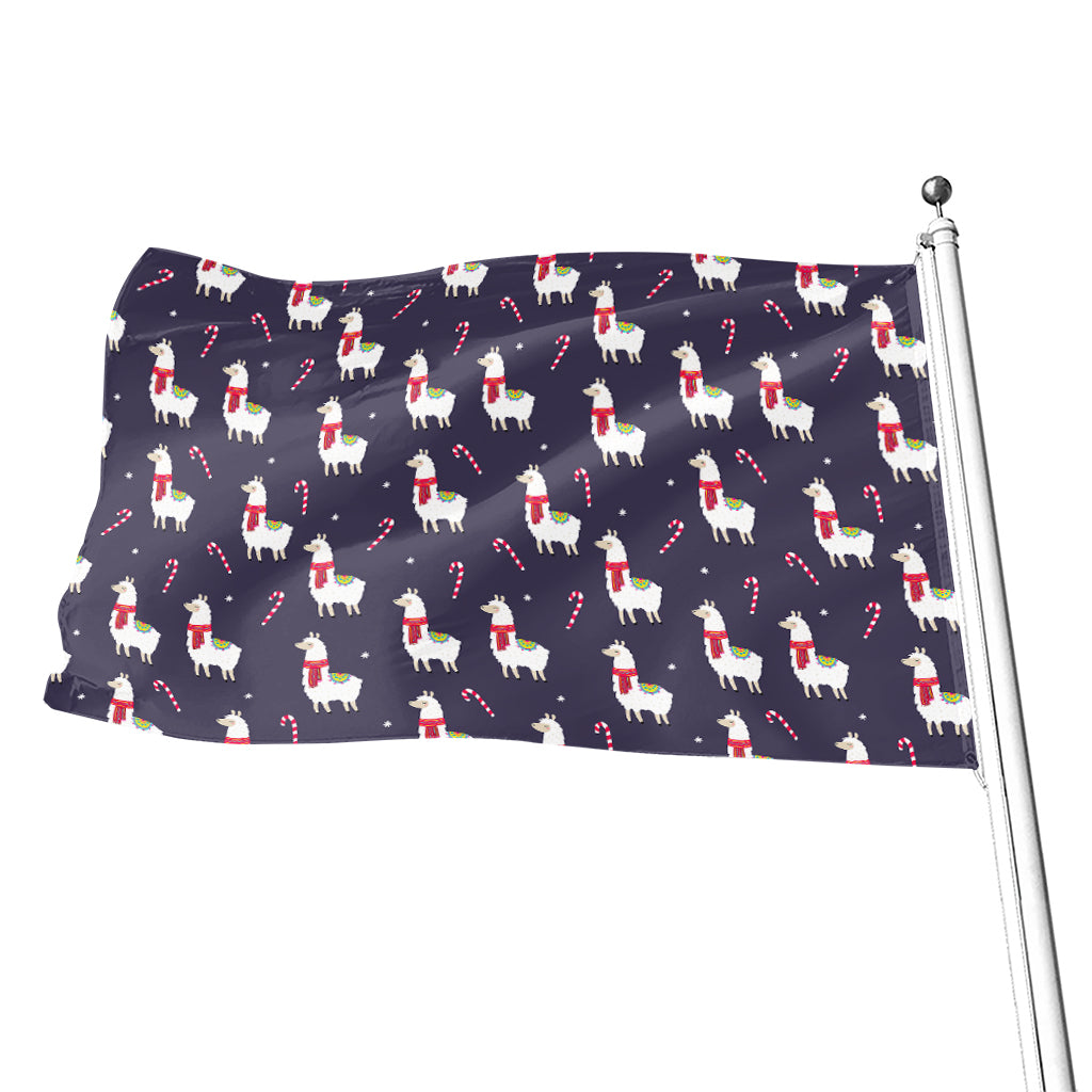 Xmas Llama Pattern Print Flag